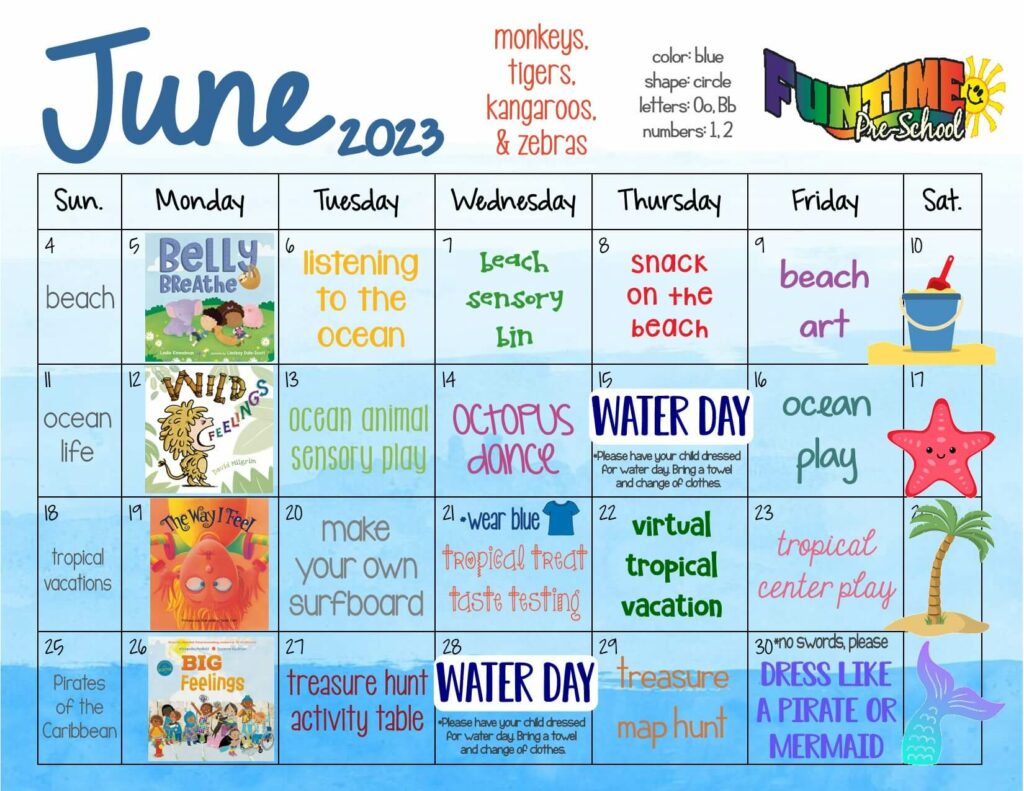 Download: Pre-School June 2023 Calendar