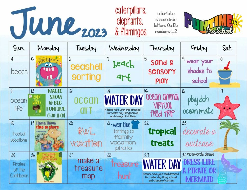 Download: Pre-School June 2023 Calendar